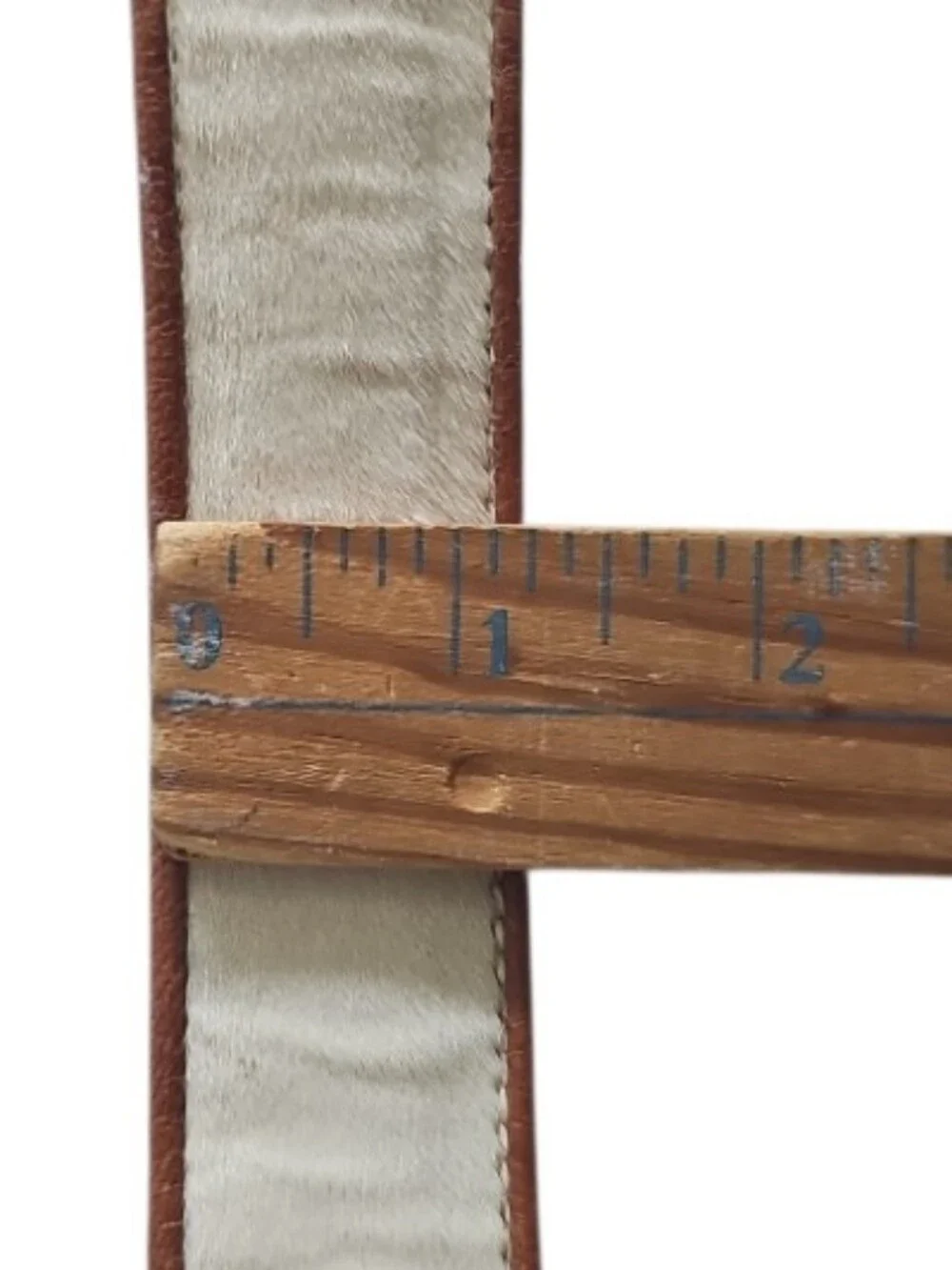 Calf Hair Leather Belt Brown Cream Sz XL Western Cowhide Equestrian Boho Wide